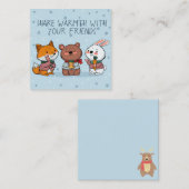 かわいい冬動物 ノートカード (正面/裏面)