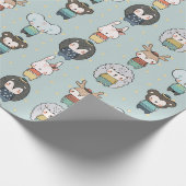 かわいい冬動物 ラッピングペーパー (角)