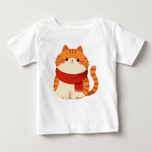 かわいい冬猫 ベビーTシャツ (正面)