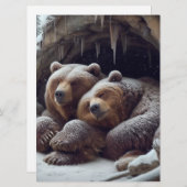 かわいい冬眠する冬のクマ シーズンカード (正面/裏面)