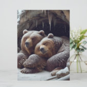 かわいい冬眠する冬のクマ シーズンカード (スタンド正面)