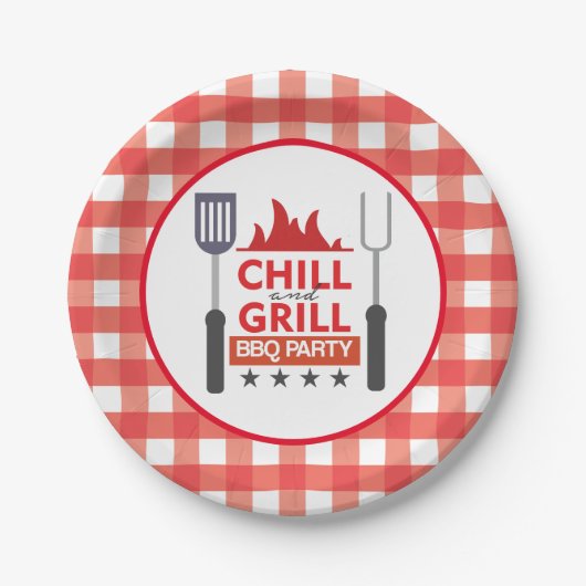 かわいい冷やしとグリルパーティーbbq ペーパープレート (正面)