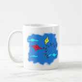かわいい凧のイラストと子供の名前 コーヒーマグカップ (左)