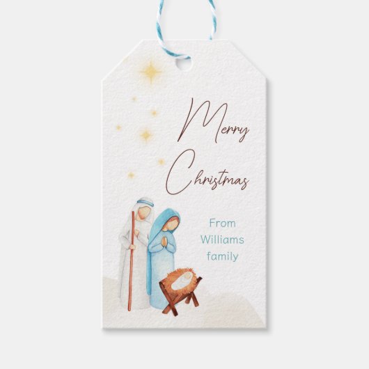 かわいい出生シーンのギフトラベル ギフトタグ (正面)