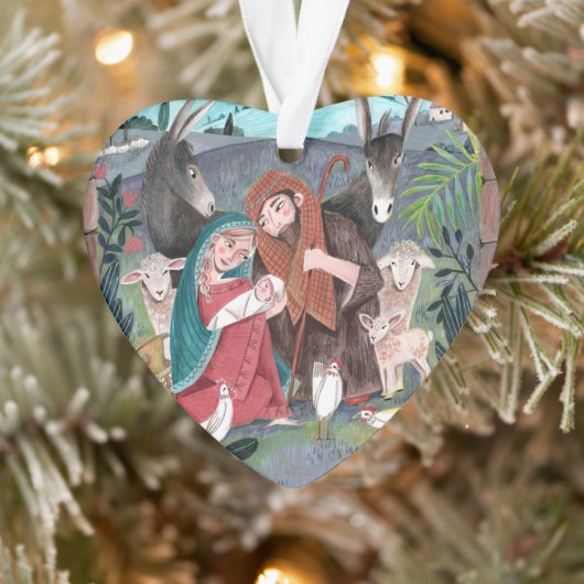 かわいい出生宗教的なクリスマスイラストレーション オーナメント (ツリー)