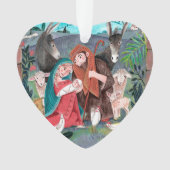 かわいい出生宗教的なクリスマスイラストレーション オーナメント (正面)