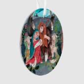 かわいい出生宗教的なクリスマスイラストレーション オーナメント (正面)