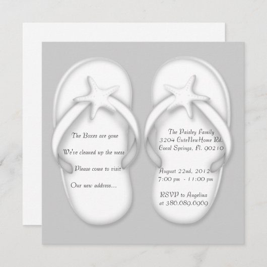 かわいい切り取られた家の暖まるパーティーの招待 招待状 (正面/裏面)