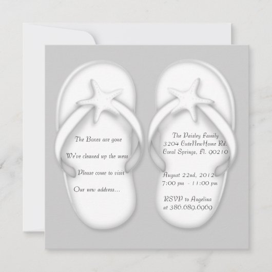 かわいい切り取られた家の暖まるパーティーの招待 招待状 (正面)