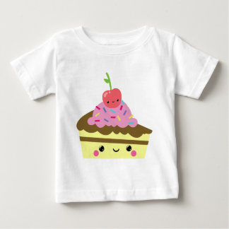 かわいい切れのかわいいのアイスクリームのケーキ ベビーTシャツ