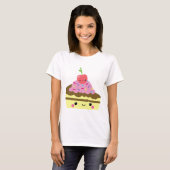 かわいい切れのかわいいのアイスクリームのケーキ Tシャツ (正面フル)
