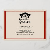 かわいい切手の卒業生 箔招待状 (裏面)