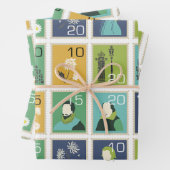 かわいい切手ラッピング紙 ラッピングペーパーシート (インサイチュ)