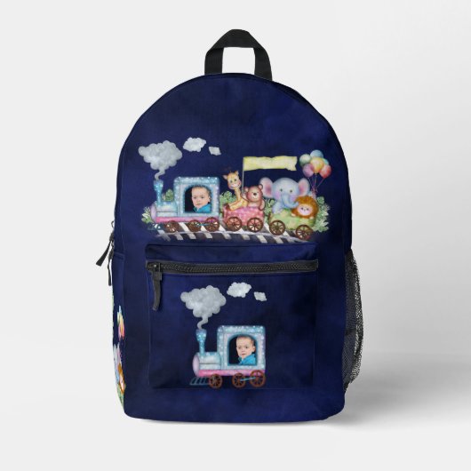 かわいい列車のエンジン プリントバックパック (正面)