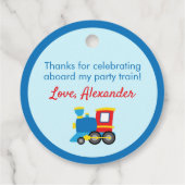 かわいい列車の誕生日メッセージカード フェイバータグ (裏面)