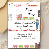 かわいい列車の誕生日招待状2歳の誕生日 招待状