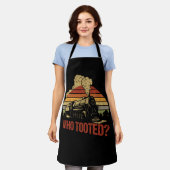 かわいい列車アートトレインコレクター鉄道愛好家Vint エプロン (着用した状態)