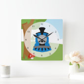 かわいい列車 スクエア壁時計 (ホーム)