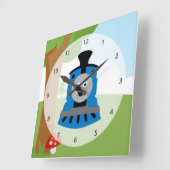 かわいい列車 スクエア壁時計 (傾斜)