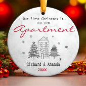 かわいい初めてのクリスマスが新しいアパートに セラミックオーナメント