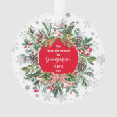 かわいい初めてのクリスマスの祖父母の思い出の品 オーナメント (正面)