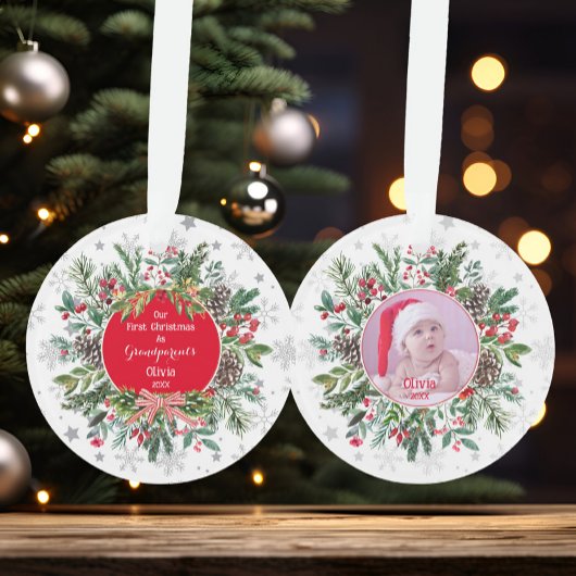 かわいい初めてのクリスマスの祖父母の思い出の品 オーナメント