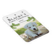 かわいい初めてのクリスマス子犬のクリスマスフォト マグネット (右側)