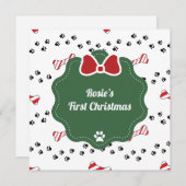 かわいい初めてのクリスマス犬ラバークリスマスカード (正面/裏面)