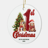 かわいい初めてのクリスマス セラミックオーナメント (左)