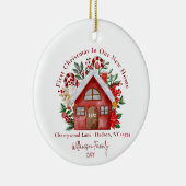 かわいい初めてのクリスマスOUR新しいホームフォトオーナメント セラミックオーナメント (右)