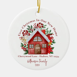 かわいい初めてのクリスマスOUR新しいホームフォトオーナメント セラミックオーナメント