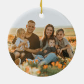 かわいい初めてのクリスマスOUR新しいホームフォトオーナメント セラミックオーナメント (裏面)