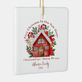 かわいい初めてのクリスマスOUR新しいホームフォトオーナメント セラミックオーナメント (右)