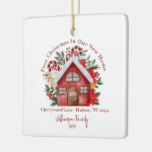 かわいい初めてのクリスマスOUR新しいホームフォトオーナメント セラミックオーナメント (左)