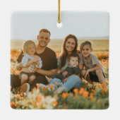 かわいい初めてのクリスマスOUR新しいホームフォトオーナメント セラミックオーナメント (裏面)