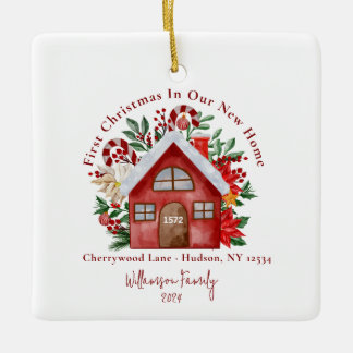かわいい初めてのクリスマスOUR新しいホームフォトオーナメント セラミックオーナメント