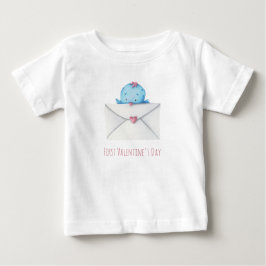 かわいい初めてのバレンタインデーの鳥 ベビーTシャツ