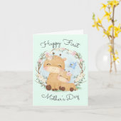 かわいい初母の日に折り畳まれたグリーティングカード カード (黄色い花)