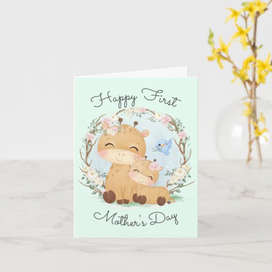 かわいい初母の日に折り畳まれたグリーティングカード カード (黄色い花)