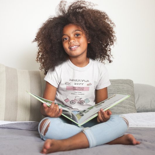 かわいい初等卒業名 |年 |学校 Tシャツ