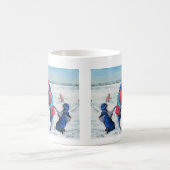 かわいい初雪の冬の情景 コーヒーマグカップ (中央)