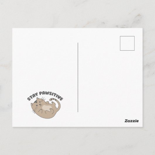 かわいい前向きステイ猫プン ポストカード (裏面)