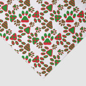 かわいい前足で赤い緑をプリントパターン(の模様が)ある 薄葉紙 (詳細)