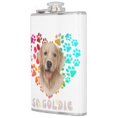 かわいい前足ハートゴールデンドッグパピーペット動物パーティー フラスク (左)