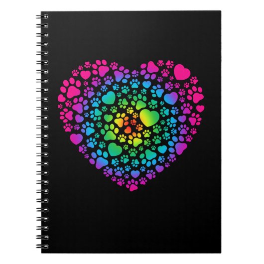 かわいい前足ハートラブアニマル ノートブック (正面)