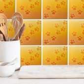 かわいい前足プリント動物のトラック タイル