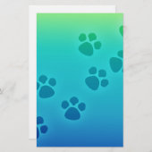 かわいい前足プリント動物のトラック 便箋 (正面/裏面)