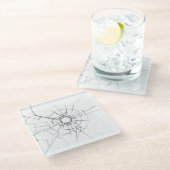 かわいい割れたガラス（穴付） ガラスコースター (アングル)