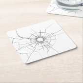 かわいい割れたガラス（穴付） スクエアペーパーコースター (アングル)