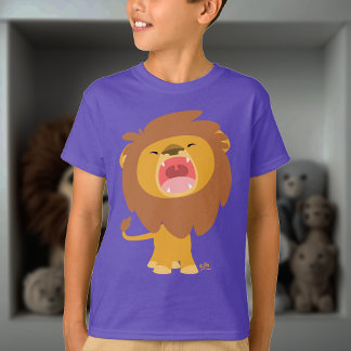 かわいい力強いライオンの漫画の子供たちTシャツ Tシャツ
